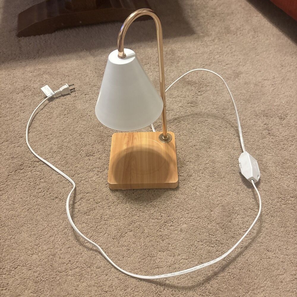 Candle Warmer Lamp with Wooden Base - Home Decor Wax Melt